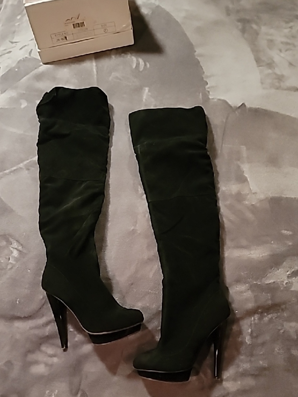 Ami Clubwear Thighhigh Black Suede Platform Boots